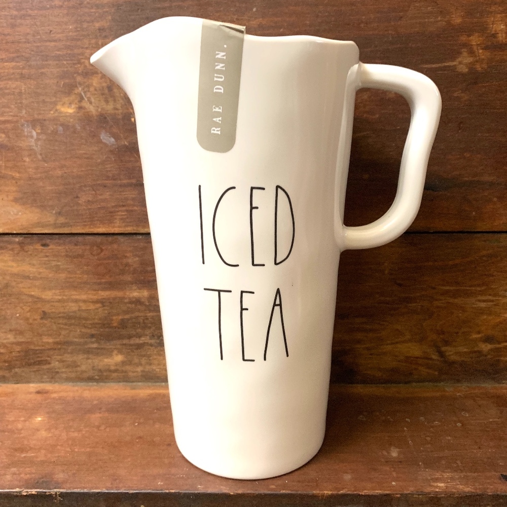 Rae Dunn ICED TEA Melamine Pitcher NWT 9" Tall
